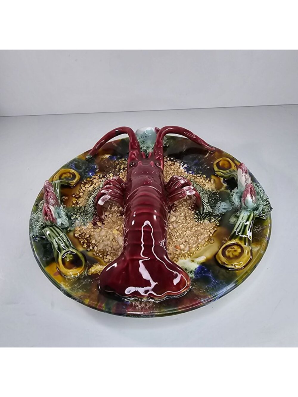 Jay Willfred Andrea By Sadek Lobster Plate Palissy Majolica Portugal - Picture 2 of 10